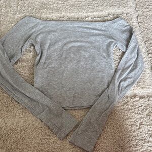 Gray Women's Off-Shoulder Blouse